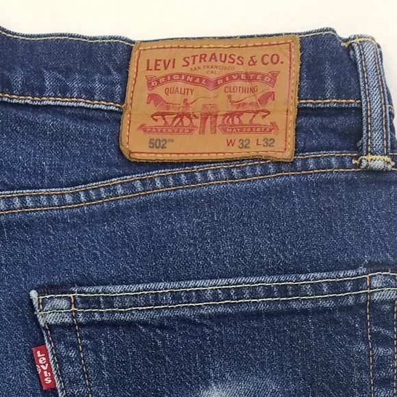 Levi's 502 Raw Hem (No From Manufacturer) Distressed  Regular Taper Jeans - Picture 2 of 15